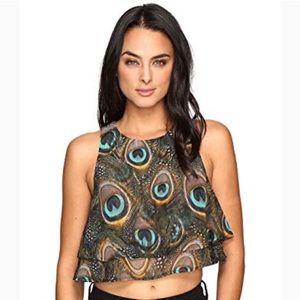 Gorgeous Peacock crop top
